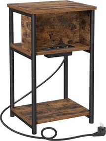 Odkladací stolík so zásuvkou Vasagle Pranky hnedý/čierny