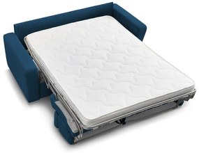 Tmavomodrá menčestrová rozkladacia pohovka 195 cm Monaco – Bobochic Paris