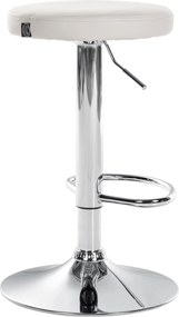 Barová stolička Ponte - koženka, chróm rám - Biela