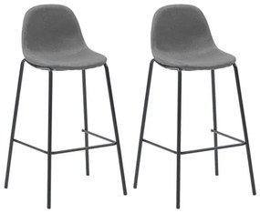 vidaXL Barové stoličky 2 ks, sivohnedé, látka-