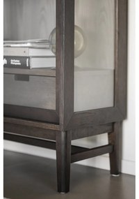 Hnedá vitrína v dekore duba s posuvnými dverami 100x203 cm Hazelton – Rowico