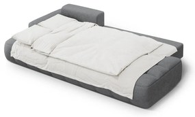 Sivá rozkladacia/s úložným priestorom rohová pohovka (ľavý roh/s leňoškou) Linz – Cosmopolitan Design