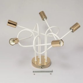 Pritrdjena stropna svetilka OXFORD 5xE27/15W/230V, zlata/bela