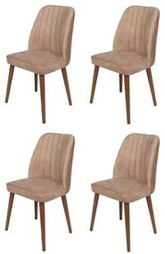 Súprava jedálenských stoličiek Alfa Beige and Walnut, 4 ks