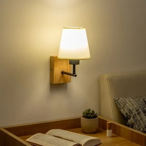 Brilagi - Nástenná lampa NUBILA WOOD 1xE27/25W/230V dub/krémová