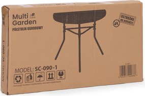 MultiGarden Polkruhový sklenený stolík na balkón a terasu - čierny MultiGarden