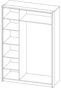 Trojdverová šatníková skriňa Bova W-3D - pieskový dub / woodcon