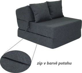 Rozkladacie molitanové kreslo (matrace) QUELLE - tmavo šedé