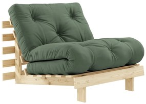 Rozkladacie kreslo so zeleným poťahom Karup Design Roots Raw/Olive Green