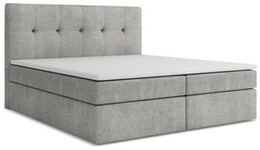 Svetlosivá boxspring posteľ s úložným priestorom 140x200 cm Palta – Makamii