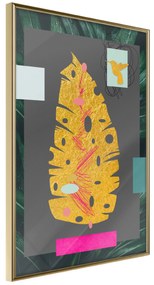 Artgeist Plagát - Golden Leaf [Poster] Veľkosť: 30x45, Verzia: Zlatý rám s passe-partout