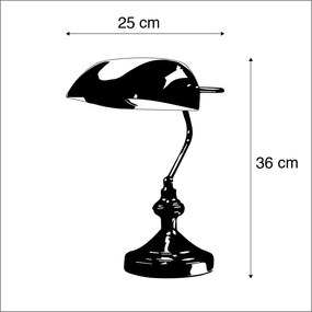 Inteligentná stolná lampa mosadz s zeleným sklom vrátane Wifi P45 - Banker