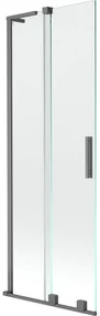 Mexen Velar L, 2-krídlová posuvná vaňová zástena 75 x 150 cm, 8mm číre sklo, grafitová matná, 896-075-003-01-95