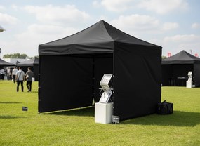 GARDEN LINE Nožnicový stan 3×3 m NAM5742 – záhradný a komerčný pavilón, čierny