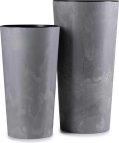 PLASTOVÝ KVETINÁČ URBANIKA SADA 2KS 57X30 CM+46,6X25,5 CM IMITÁCIA BETÓNU SIVÁ