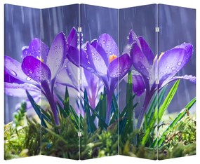 Paraván - Kvety v daždi (210x170 cm)