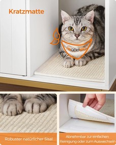 Feandrea mačací nábytok 80 × 50 × 55 cm, v bielej a zlatej farbe