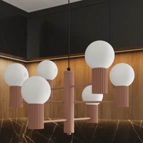 Luster Halo, 6x biele sklenené tienidlo, br