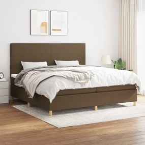 Boxspring posteľ s matracom tmavohnedá 200x200 cm látka 3142204