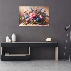 Obraz - Stôl plný kvetov (90x60 cm)