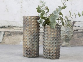 Opálovo-zlatá cementová váza na kvety Noyon - Ø 15*25cm