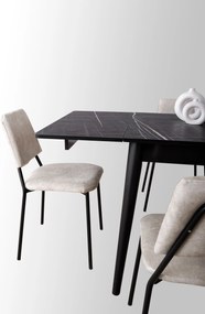 Rozkladací jedálenský stôl Totento (čierna). Akcia -18%. Vlastná spoľahlivá doprava až k Vám domov. 1121645
