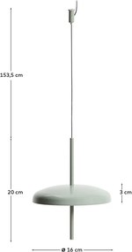 Svetlozelené LED stmievateľné závesné svetlo s kovovým tienidlom Porte – Kave Home