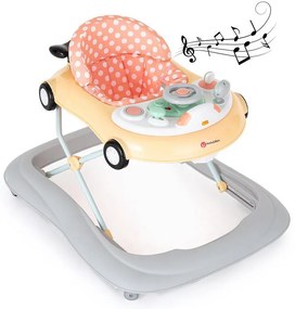 Petite&Mars PETITE&MARS - Detské chodítko s melódiou CABRIO 2xAA oranžová AG0167
