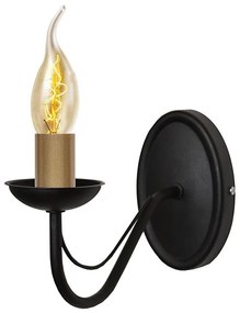 Helam Nástenné svietidlo MALBO 1xE14/60W/230V K-2910/1 BK+GO