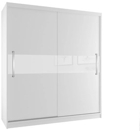 Šatníková skriňa 133 cm Belini biely mat s posunými dverami  SI SZP2/2/W/W/W/UU
