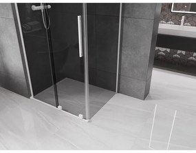 Mexen Velar L, sprchový kút s posuvnými dverami 100 x 80 cm, 8mm šedé sklo, biela matná, 871-100-080-43-20