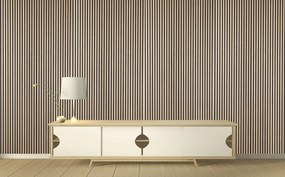 Drevený akustický panel, 2400 x 600 mm, balenie 5 ks, dub morený