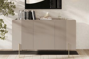 Komoda Malmi 150 cm - kašmírová / crema bianca / zlatá