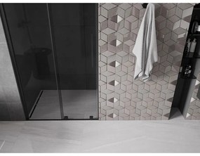 Mexen Velar, posuvné sprchové dvere do otvoru 90 cm, 8mm šedé sklo, čierna matná, 871-090-000-41-70