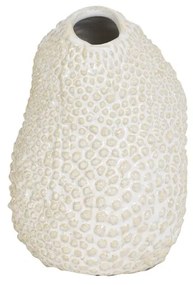 Dekoratívna keramická vázička KYANA, Cream/White, (S)