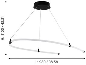 Eglo 99429 - Závesný LED luster na lankách ALAMEDILLA LED/27W/230V