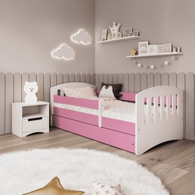 Detská posteľ s úložným priestorom Klasik 140x80 cm, ružová