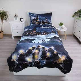 Jerry Fabrics Obliečky z mikrovlákna 140x200 + 70x90 cm - Harry Potter "Hogwarts Night"