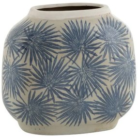 Keramická váza s modrými kvetmi BLAW - 24 * 12,5 * 22 cm