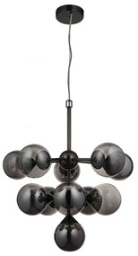 Endon 101147 - Závesný luster na lanku OSCAR 11xG9/18W/230V čierna/dymová