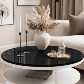 KONFERENČNÝ STOLÍK LEONARDO S POLICOU ČIERNY LESK + BIELY