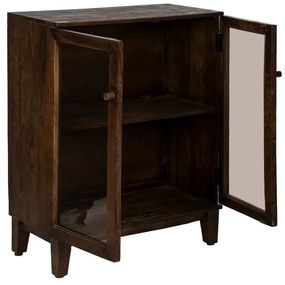 Hnedá vitrína z mangového dreva 80x100x40 cm Ravi – Ixia