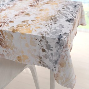 Biante Zamatový štvorcový obrus Tamara TMR-008 Hnedé a sivé popínavé rastliny 140x140 cm