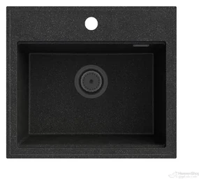 Gamma Modern 5055, 1-komorový granitový drez 560x500x210 mm, čierna škvrnitá, GMA-ZM-55-BP