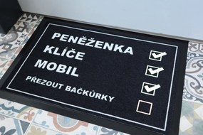 Mercury Flooring, Rohožka Checklist 40x60 cm – na von aj na doma, 40x60, čierna