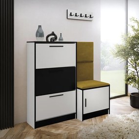 Skrinka na topánky Kpl Foli Biela + Žltá (KRONOS 01)