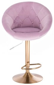 LuxuryForm DESIGN Barová stolička VERA VELUR na zlatom tanieri - levanduľa