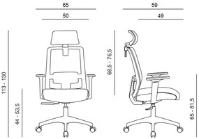 Kancelárska ergonomická stolička DELFO — sieť/látka, čierna