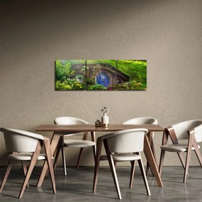 Obraz - Hobitína (s hodinami) (90x30 cm)