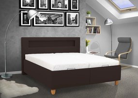 Čalúnená posteľ s úložným priestorom TWIST 180 Farba: eko hnědá